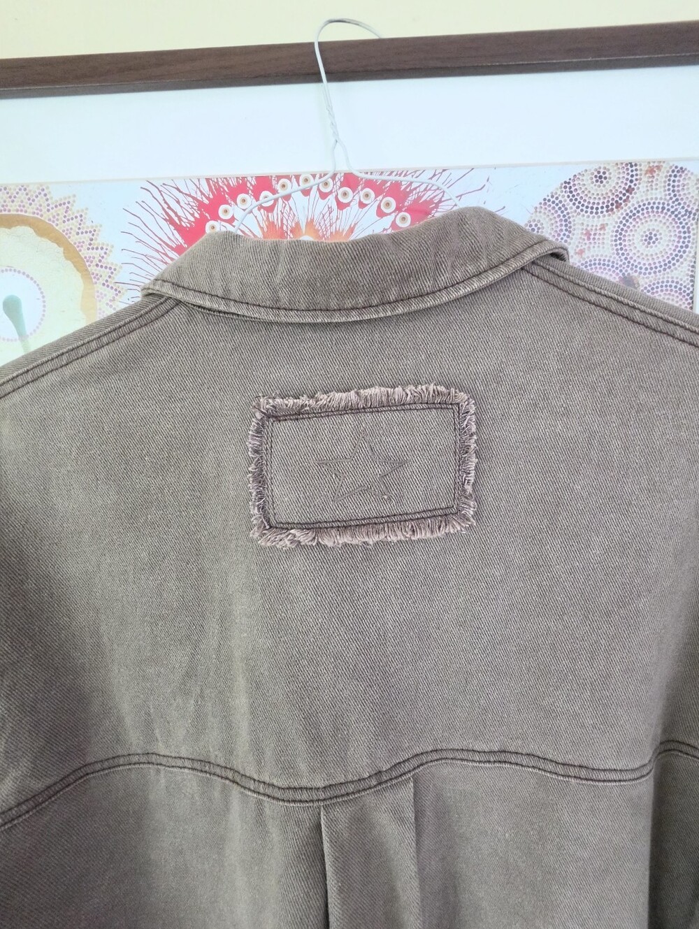 POL Cable Knit Sleeve Shacket Chocolate & Cream Small - Picture 14 of 16